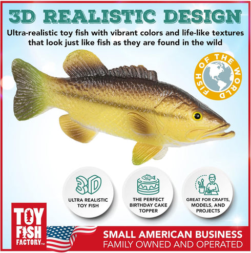 American Angler Collection Toy Fish Set with Collector Case, Miniature Figurine Fish by Toy Fish Factory
