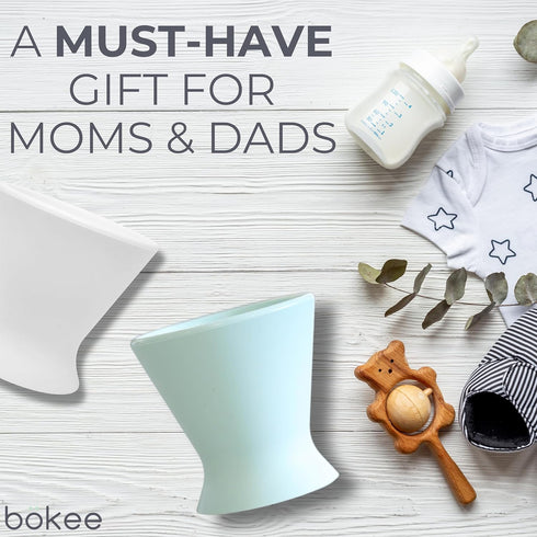 1-Pack Boekee Baby Bottle Holder and Easy Hands Free Silicone Breast Pump Holder for One Handed Bottle Prep - White