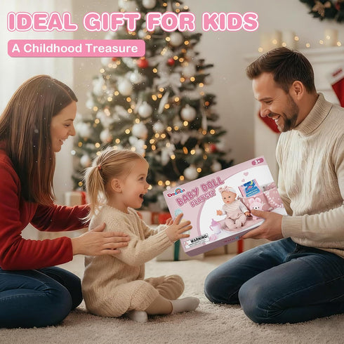 12'' Playset 11PCS Set Dreamon Baby Doll with Carrier Bassinet Bed, Baby Doll Accessories Includes Pacifier, Blanket