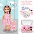Doll Suitcase Travel Set, 18 inch Doll Clothes and Accessories, 26 Pcs Travel Pillow, Unicorn Bag, Sunglasses, Camera