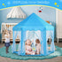 Monobeach Princess Tent for Girls - Large Playhouse Kids Castle Play Tent with Star Lights, Indoor Outdoor Games (Blue)