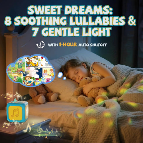 3+ Story Projector for Kids, Story Machine with Early Learning, Music, Night Sky Lights, Storybook Projector, Moonlight