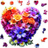 200 Wooden Puzzles for Adults, Heart Flower Piece Unique Shaped Wood Puzzle, Creative Wooden Jigsaw Puzzle Gift, Family