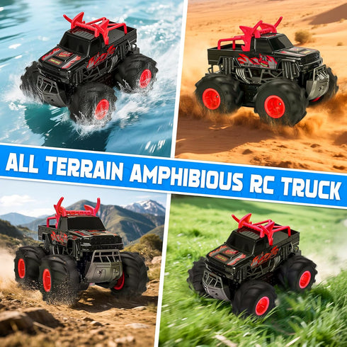1:16 2.4GHz 8,9,10,11,12 4WD Waterproof Monster Truck Toys RC Cars, Remote Control Truck for Kids Boy Ages Years Old