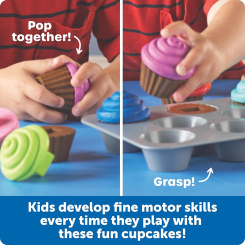 Learning Resources Smart Snacks Shape Sorting Cupcakes - Toddler Girl and Boys Toys, Play Food, Toy Kitchen Accesories