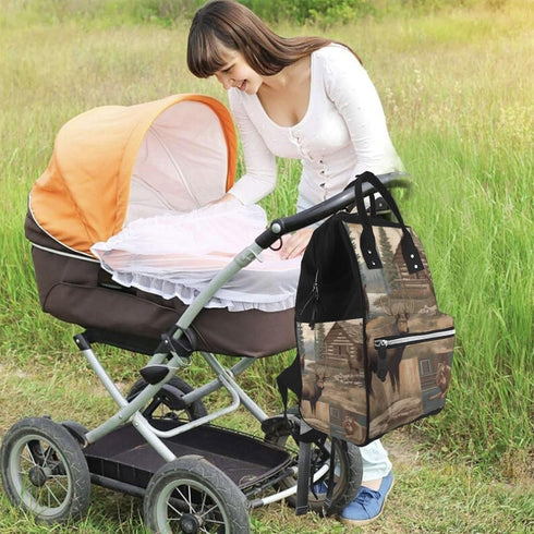 HEBSDFG Backpack Many dogs Prints Changing Bag Baby Diaper Bags for Mom Dad, Waterproof Nappy Rucksack Multifunctional