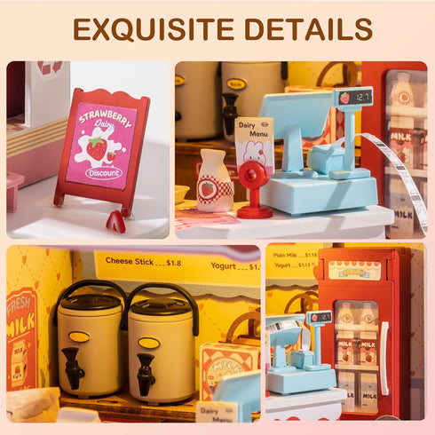 14+, DIY Mini House Building Miniature Kit Milkbox, Miniverse Lifestyle Bookshelf Decoration, Cute Craft Kits for Women