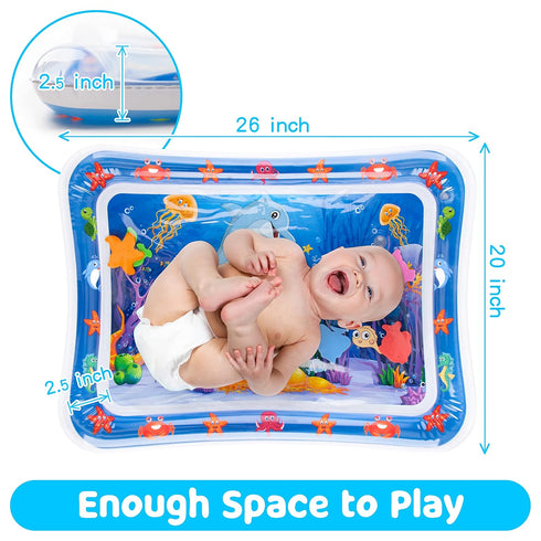 Inflatable Tummy Time Water Mat - Baby Play Mat for Infants and Toddlers 3 to 12 Months - Developmental Toy
