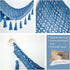 Macrame Toy Hammock for Stuffed Animals, Deep Sea Blue Hanging Organizer Net for Nursery Decor