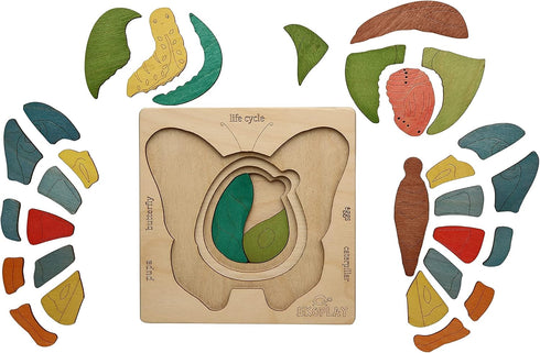 LIFE CYCLE of A BUTTERFLY | 31 Piece Wooden Jigsaw Puzzles for Kids | Educational Gift for Boys & Girls 3+