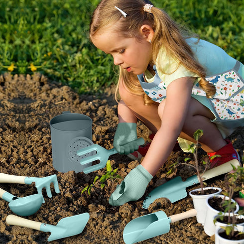 Set 14Pcs Kids Gardening Gardening Tools for Kids with Tote Bag,Watering Can, Shovel, Apron, Garden Book and More
