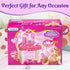 PREXTEX Kids Makeup Table with Mirror and Chair, Princess Play Set with Light and Musical Sound Effects