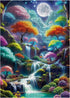 BBOLDIN 1000 Magic Forest Landscape Puzzles for Adults Pieces, Nature Waterfall Moon Jigsaw Puzzle, Colorful Tree