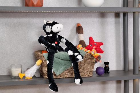 OtterPets (17x13 Dog Toy Basket, Bone Shaped Dog Toy Bin, Handmade Pet Organizer And Storage, Toy Box for Cats