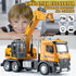 Excavator Toy Metal Cab, Big Digger Toys for Boys with Lights Sounds and Working Movable Parts, Friction Powered