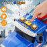 i diy Set 4pcs 3-8 Big Tow Truck Toy With Pull-Back Race Car, Friction Powered Transport Truck, Light & Sounds