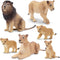 Toymany 6PCS Realistic Lion Figurines - Jungle Animals Family Set with Baby Lions, Educational Toy for Kids