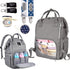 Dodo Babies Diaper Bag Backpack Set - Insulated & Waterproof Pockets, Plus Two Pacifier Clips, Binky Case & Stroller