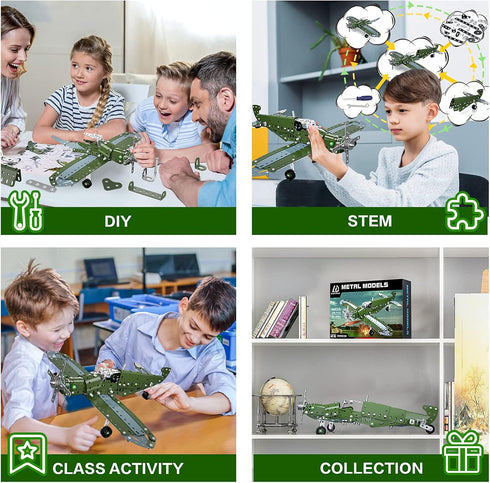 Lucky Doug Model Airplane Set - DIY Building Stem Projects Toys for Kids Ages 8-12