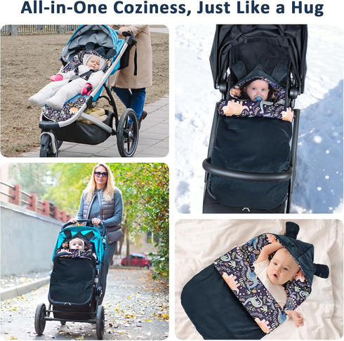 Pea Pod Baby Car Seat Blanket Stroller Footmuff Bunting Bag, Baby Sleeping Bag Fleece Plush Swaddle Blanket for Cold