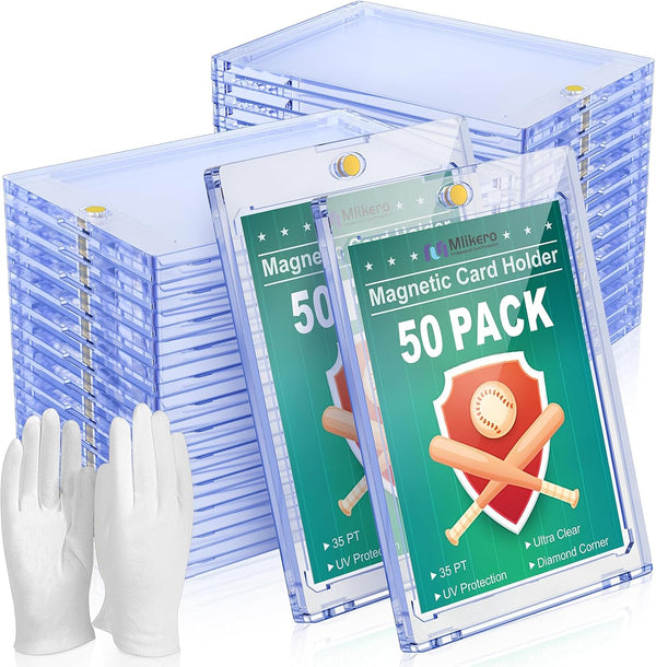 50ct Magnetic Card Holder for Trading Cards, 35pt Ultra Clear Baseball Card