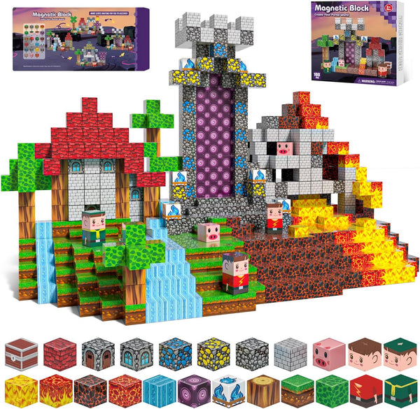 100PCS Magnetic Blocks - Magnet Tiles Toys for Kids, Magnetic Building Blocks