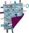 Baby Sensory Security & Teething Closed Ribbon Tag Lovey Blanket with Minky Dot Fabric, 14”X18”