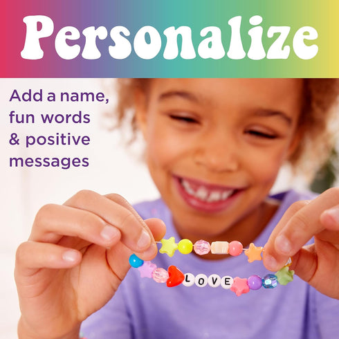 Creativity for Kids Rainbow Bead Jar Jewelry Making Kit, Makes 40+ Friendship Bracelets for Girls Ages 6-8+