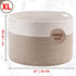 MINTWOOD Design Extra Large 22 x 14in Woven Cotton Rope Decorative Blanket Basket for Living Room, Light Brown
