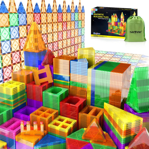 102PCS Magnetic Tiles Building Blocks Stem Toys for 3+ Year Old Boys and Girls, Montessori Toddler Gifts