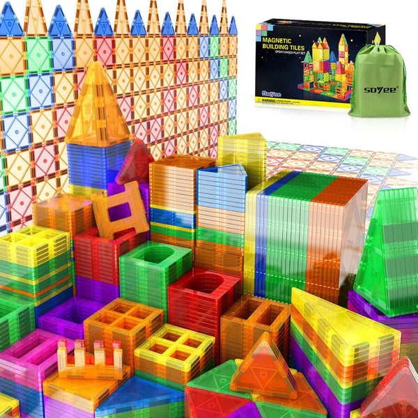 102PCS Magnetic Tiles Building Blocks Stem Toys for 3+ Year Old Boys and Girls, Montessori Toddler Gifts
