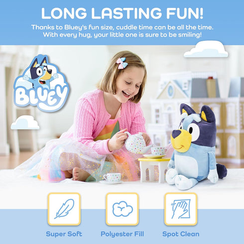 Bluey Plush Pillow Buddy, Super Stuffed Soft Character Pillow, 19 Inches Polyester Microfiber
