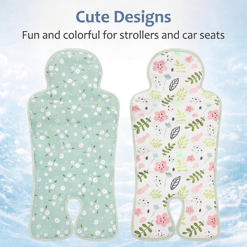 2 Summer Pinkunn Pcs Gel Car Seat Cooling Pad for Baby Breathable Ice Cushion Multifunctional Ice Stroller Cooler Mat