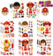 24 Sheets Firefighter Stickers for Kids, Make-a-face Fireman Themed Party Favor Craft Supplies