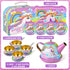 Minnot Set 3 4 5 6 Set, Unicorn Tea Party for Little Girls, Age Year Old, Toddler Kids Kitchen Pretend Play Toys