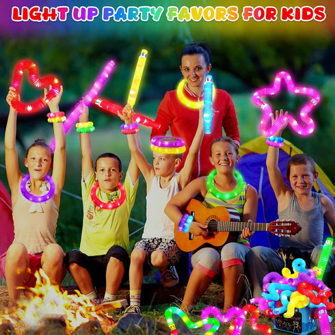Woplagyreat 6 Light Up Party Favors Supplies,Bulk Glow Sticks Kids Pcs Pop Tubes Toys, Christmas Birthday Gifts