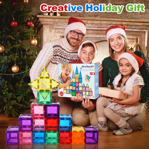 100PCS Set 3-5 4-8, 3+ Magnetic Tiles Kids Toys - Magnetic Building Blocks STEM Magnet Building Preschool Learning