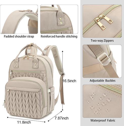 Bevkois Backpack, Diaper Bag Lightweight Baby Diaper Bag for Moms with Insulated Pocket, Stroller Straps & Wet Dry