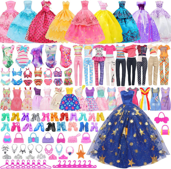 Ecore Fun 101 Pcs Doll Clothes and Accessories Set for 11.5 Inch