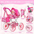 Set 11'' 24 Playset 3-5 4-6 DRAMATION Unicorn Baby Doll Stroller with Baby Doll, Foldable Doll Stroller, Playpen