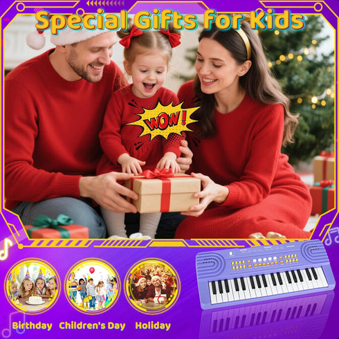 Drmukie 4 37 3 4 5 6 7 Upgraded Piano Keyboard Kids Toy for Year Old Girl Birthday Gift Key Purple Pianos
