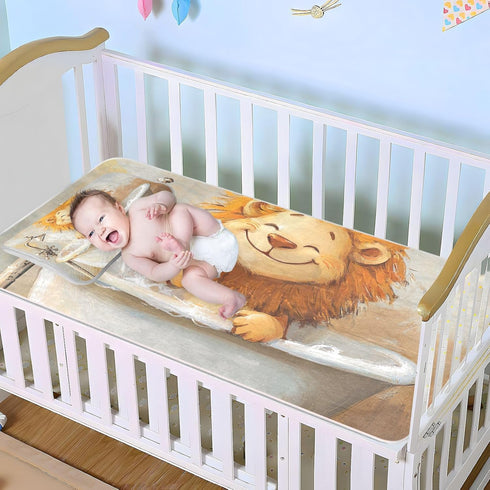 voucong 28" 52" Cartoon Lion Vintage Bathtub Cooling Baby Mattress Cover x Breathable Bed Pads Washable for Kids, Adult