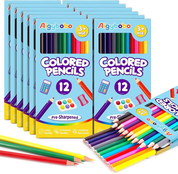 144 Count Colored Pencils for Kids, 12 Pack Colored Pencils Bulk in