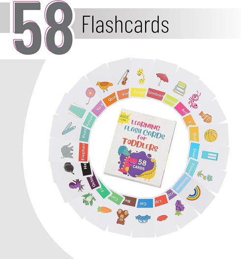 58 Mr. Pen Alphabet Flash Cards for Toddlers - Double-Sided, Picture Cards, ABC & Number Flash Cards