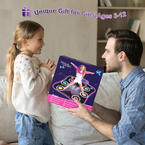 3-12 6-Button 5 3 4 5 6 7 8 9 10+ Flooyes Dance Mat Toys for Year Old Kids, Electronic Dance Pad with Light-up Wireless