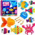 Arts and Craft Kit for Toddlers Ages 3-5, Craft 9 Fun Fish Characters for Creative Play