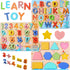 Wooden Puzzles for Toddlers - Voamuw Alphabet Number Shape Learning Education Toys for Kids Ages 3-6 (Set of 3)