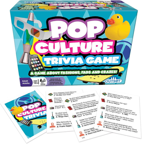 Outset Media Pop Culture Trivia Game - Party Game - Family Game - Travel Game - Fun and Easy to Play - 1200 Trivia Questions - for 2 or More Players - Ages 12+