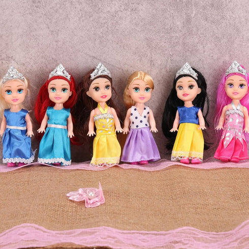 Liberty Imports 12 Pack Miniature Royal Princess Toddler Dolls with Dresses, Girls Fashion Party Favor Collection