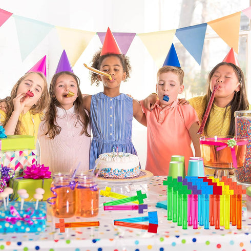 uoyoi Favors,24Pcs Building Blocks Party Building Blocks Bubble Wands for Kids,Cute Bubble Wand for Birthday Party